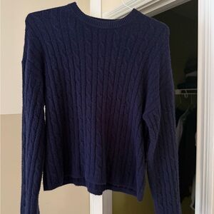 GAP Women's Navy Cable Crew Sweater